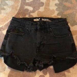 Black high rise shorts